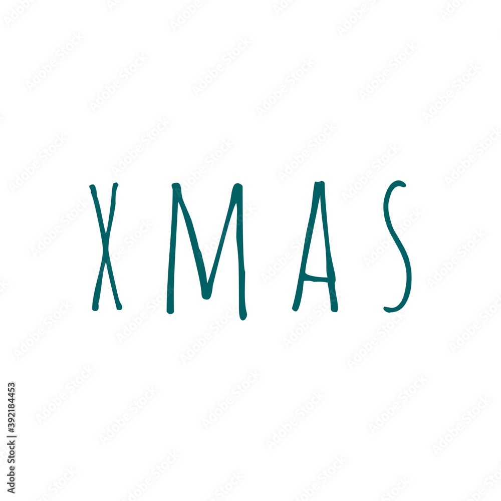 ''Christmas'' Word Lettering Illustration ''Christmas'' Word Lettering Illustration