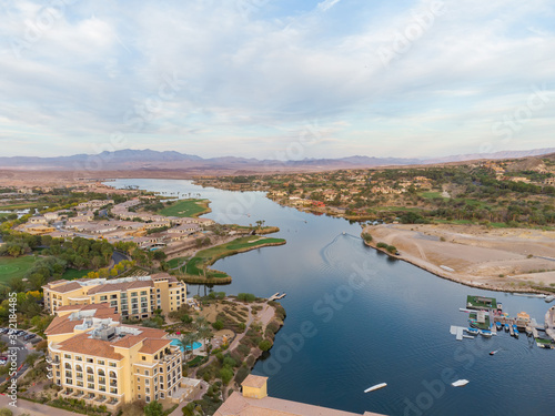 Aerial view of the beautiful Lake Las Vegas area photo