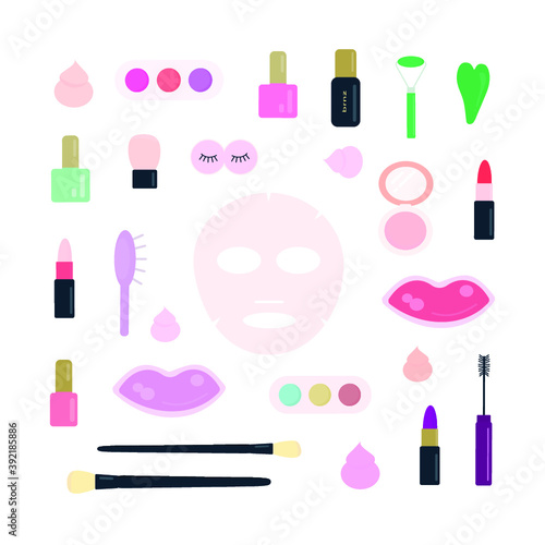 Make-up cosmetic and beauty treatment products vector