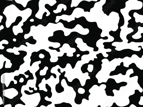 Cow texture seamless design background pattern background repeat. Stock vector illustration. Print black and white