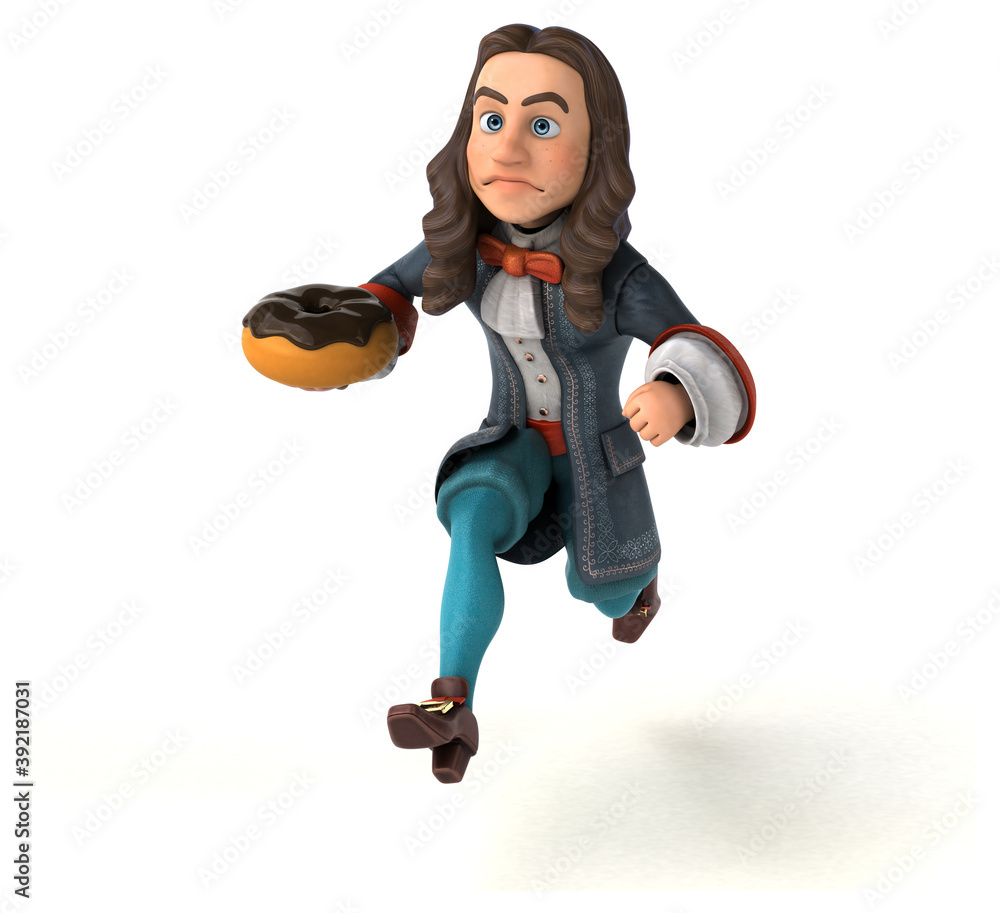 3D Illustration of a cartoon man in historical baroque costume 3D Illustration of a cartoon man in historical baroque costume