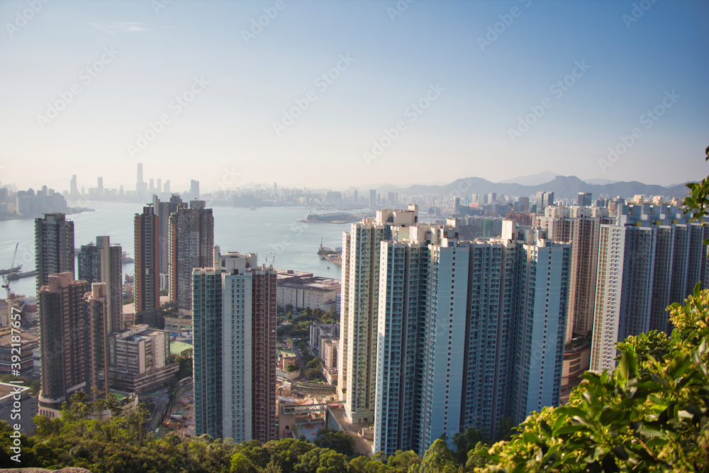 Obraz premium view of the city from Devil's Peak, Yau Tong, Hong Kong
