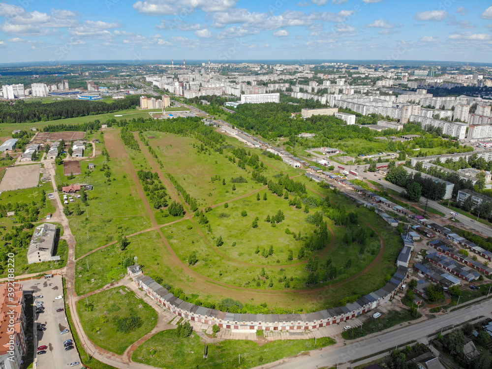 Aerial view of the hippodrome in the city of Kirov