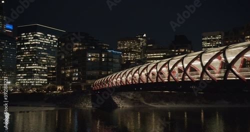 Peace Bridge at Night in Calgary Alberta Canada
 photo