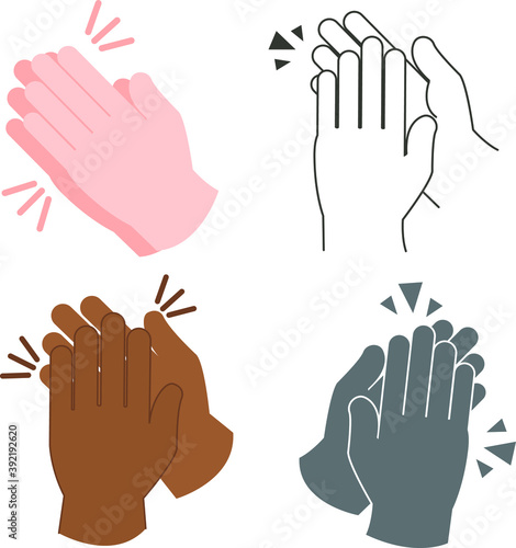 Clapping hands. Isolated on white