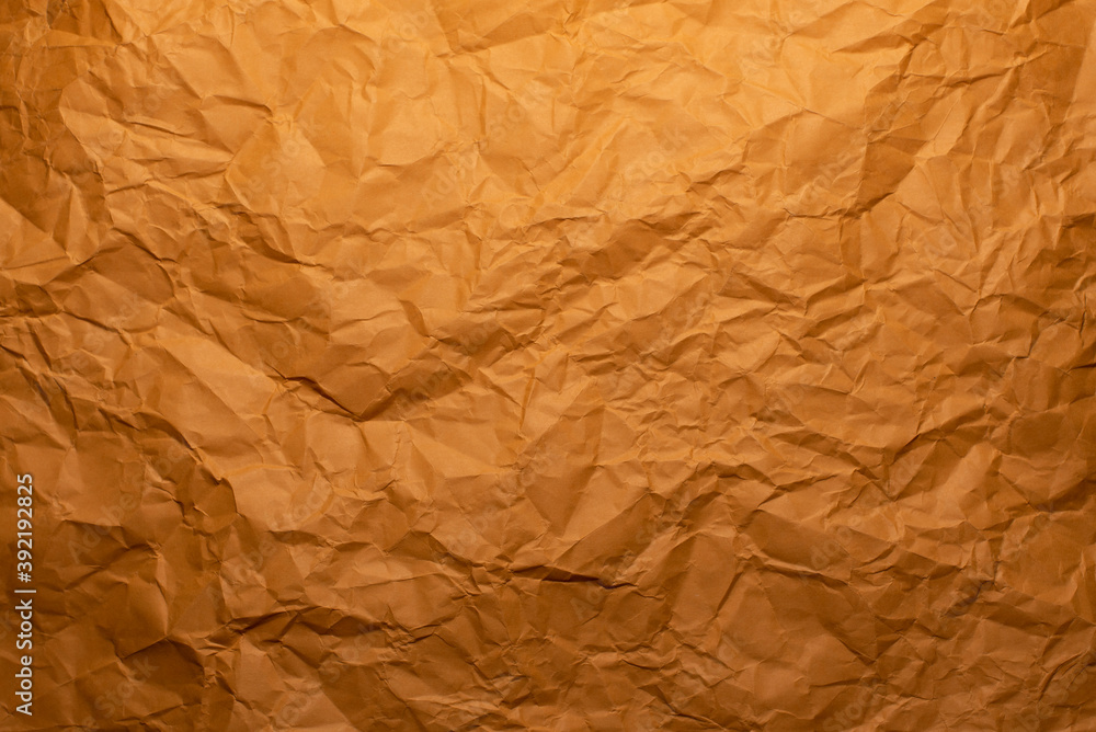 Fototapeta premium paper texture, crumpled dark yellow paper