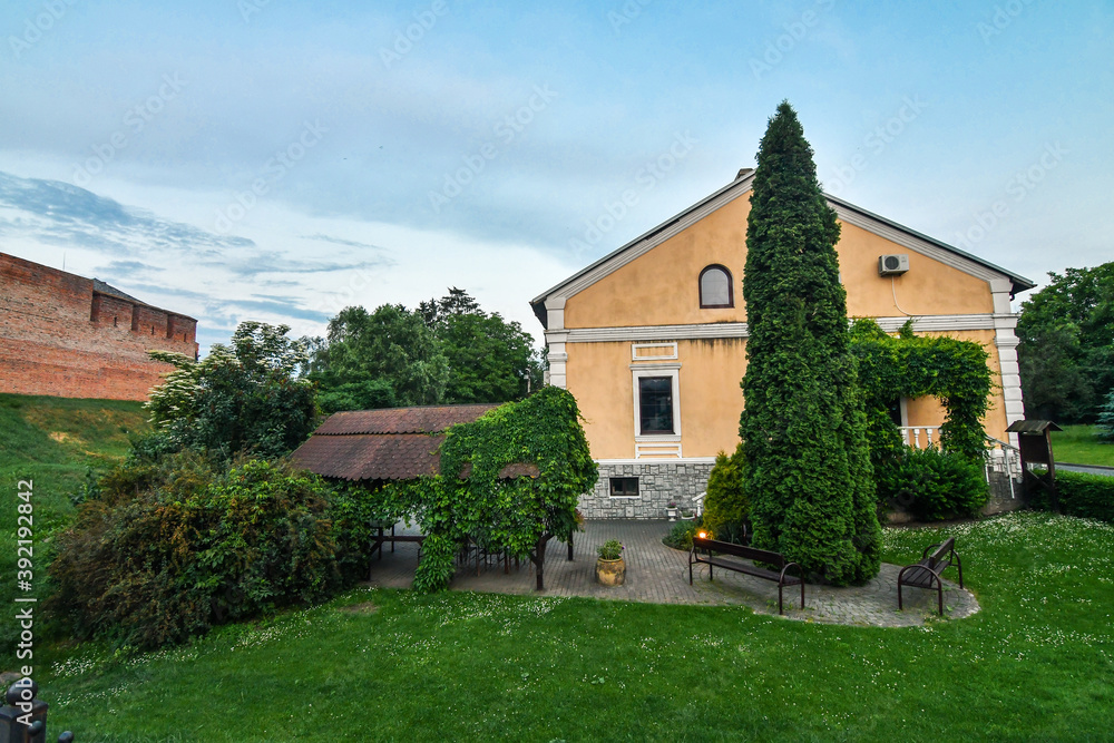 Fototapeta premium old house in the village of the castle