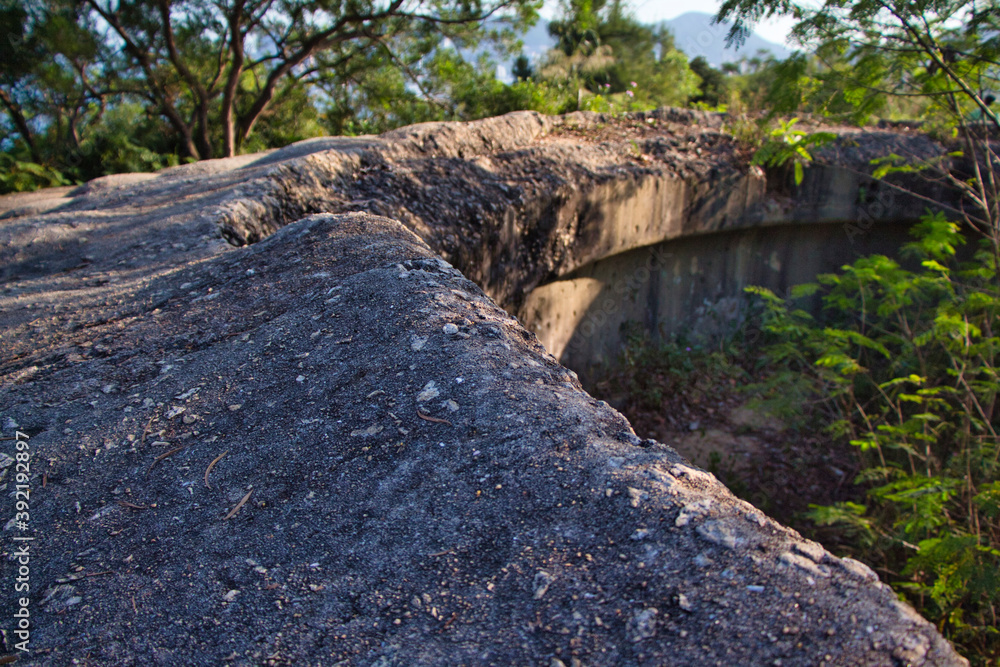Remains of fortifications in Devil's Peak, Yau Tong, Hong Kong Remains of fortifications in Devil's Peak, Yau Tong, Hong Kong
