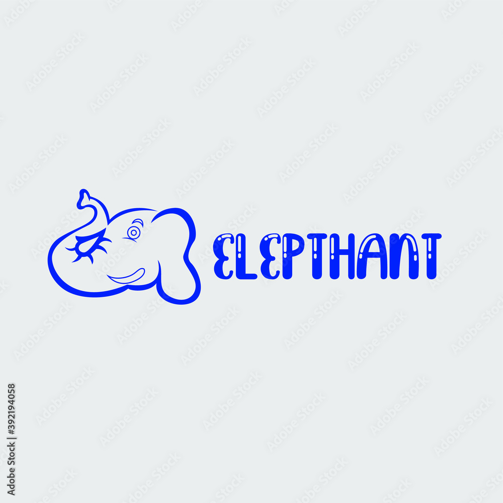Elephant head logo concept design vector