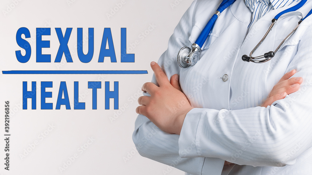 Text SEXUAL HEALTH on a white background. Medical concept Text SEXUAL HEALTH on a white background. Medical concept