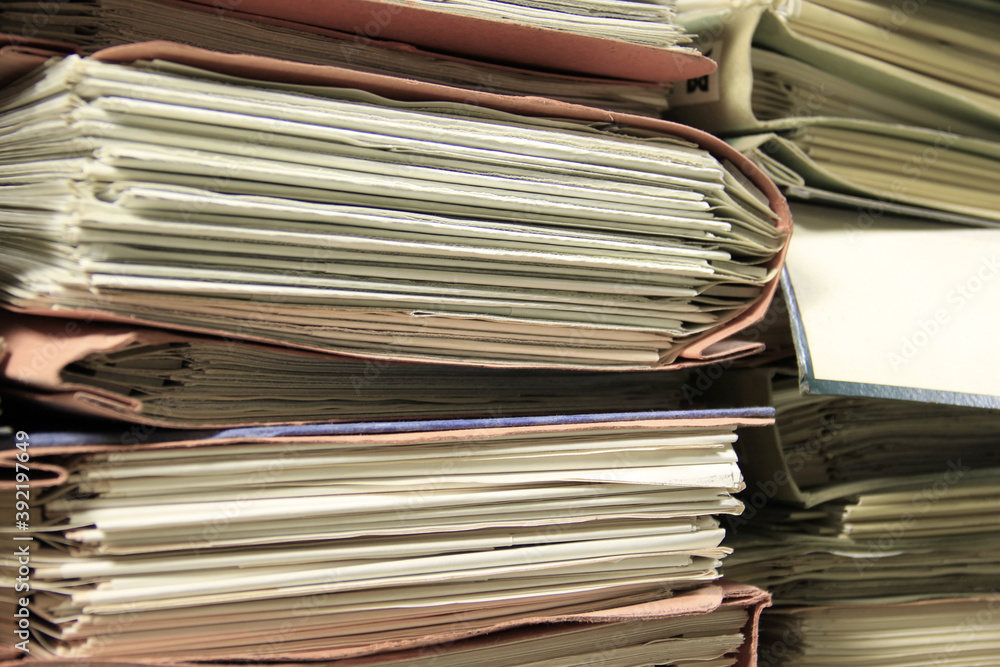 Old archived documents, papers in archive. Old archived documents, papers in archive.
