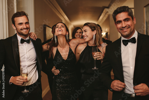 Multi-ethnic group of people at a gala night