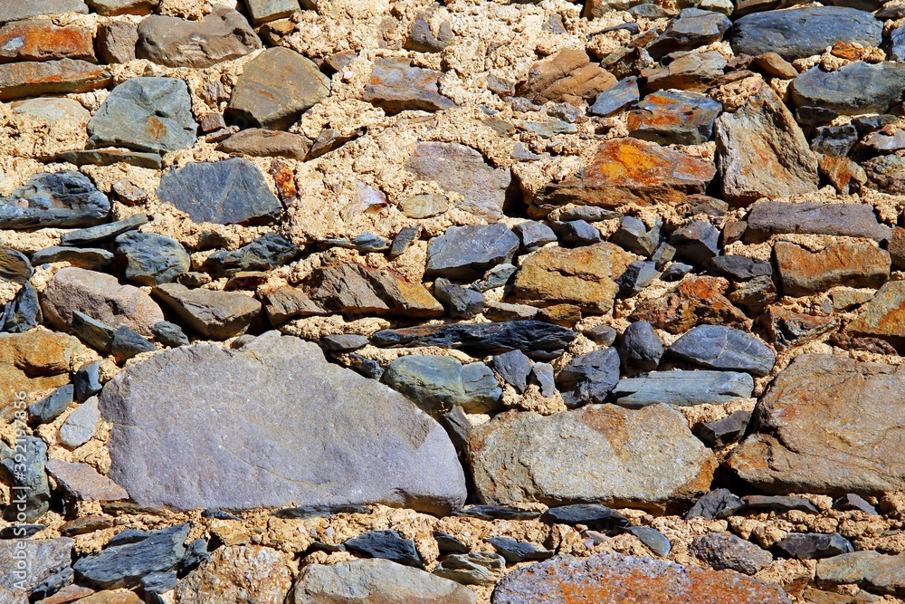 Stoned pattern for a background. Old wall of a house.