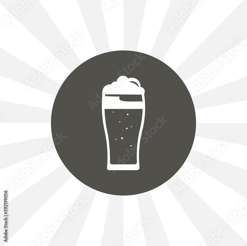 Beer glass isolated solid vector icon on white background