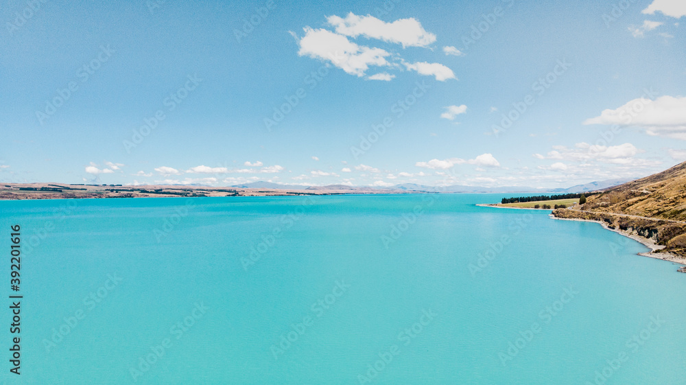 Pukaki Lake in New Zealand, 