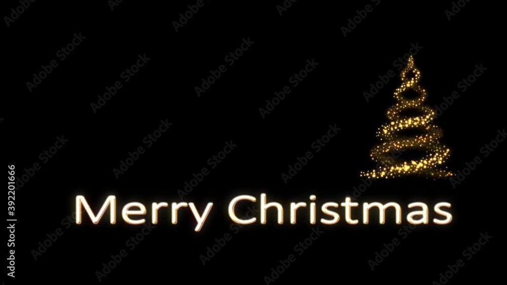 Merry Christmas text Beautiful golden shimmering particles with highlights on a black background in slow motion. Christmas theme 3D animation of dynamic particles with golden letters. 4K video
Merry Christmas text Beautiful golden shimmering particles with highlights on a black background in slow motion. Christmas theme 3D animation of dynamic particles with golden letters. 4K video