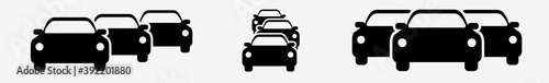Cars Traffic Jam Icon Set | Car Rush Hour Vector Illustration Logo | Traffic Jam Icons Isolated Collection