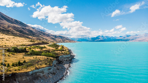 Pukaki Lake and Mount Cook in New Zealand. © FRANVARGAS