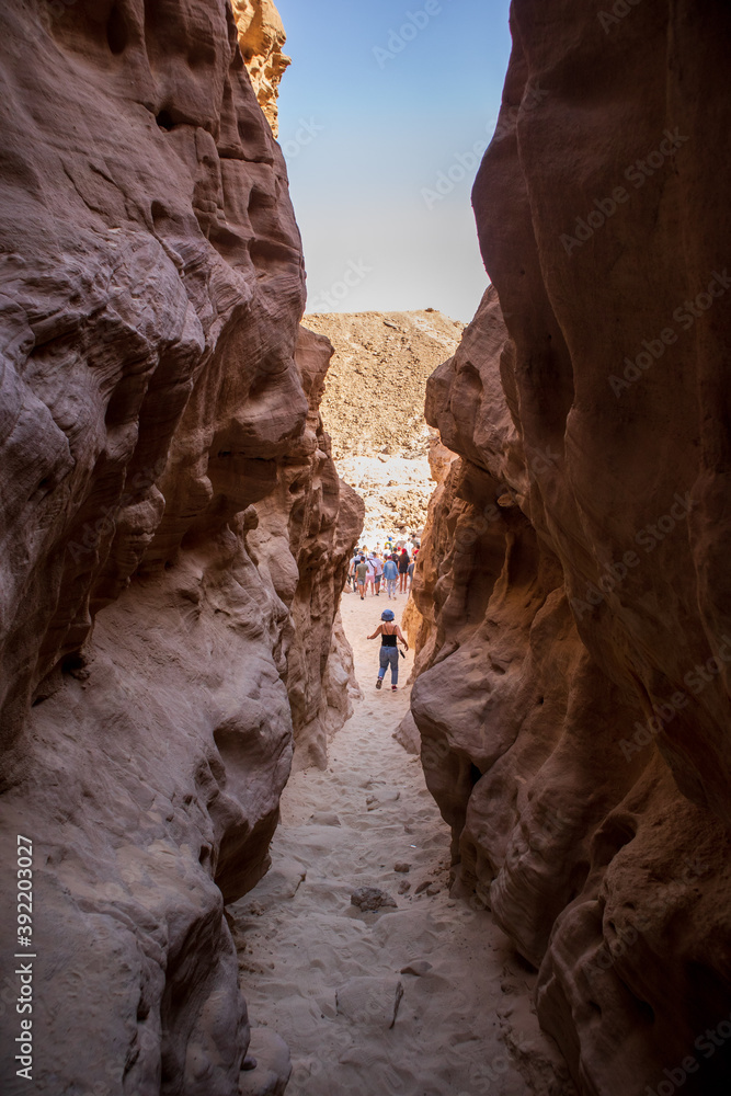 a person in red canyon