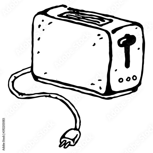 Toaster icon. Vector illustration of a toaster. Toaster hand drawn.