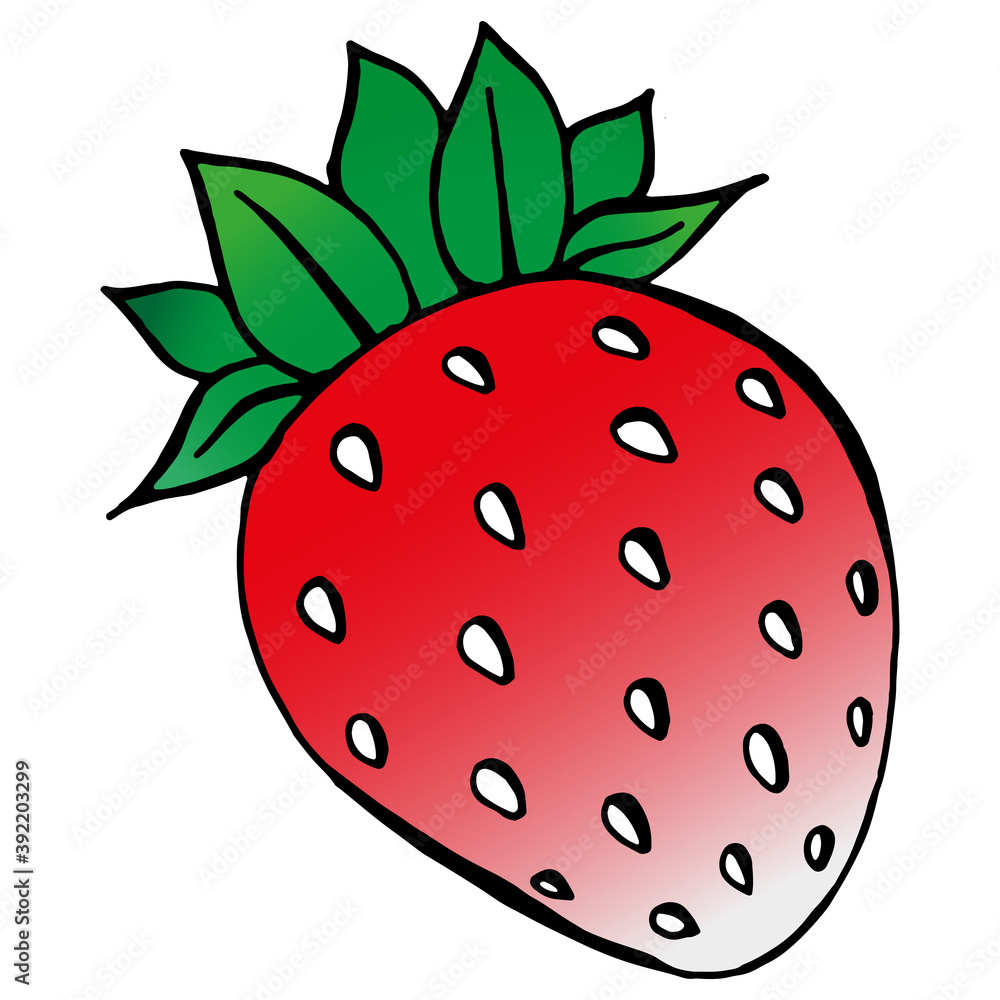 Obraz premium Strawberry icon. Vector illustration strawberry. Hand drawn strawberry.