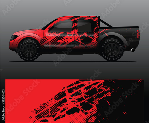 Truck decal, cargo van and car wrap vector, Graphic abstract grunge stripe designs for wrap branding vehicle