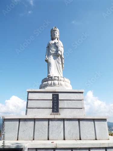 Bongha Village  Gimhae  South Korea  October 8  2017  Statue of a goddess on a mountain in Bongha Village  birthplace of Roh Moo-hyun  16th president of South Korea
