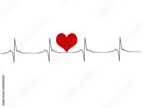 Ekg Linie Vektor auf weißen Hintergrund isoliert