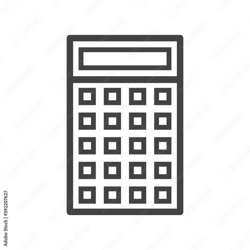 Calculator mathematic office outline icon. Vector. Calculator mathematic office outline icon. Vector.