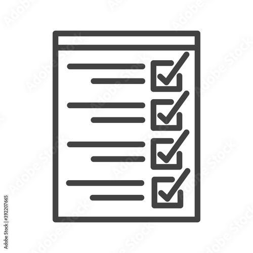 Test line outline icon. To do list. Vector. © New Vectors