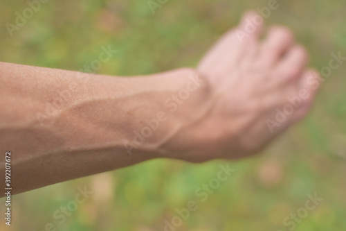 血管が浮き出た男性の腕 © Shanti Photo