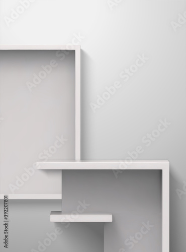 White podium for new products