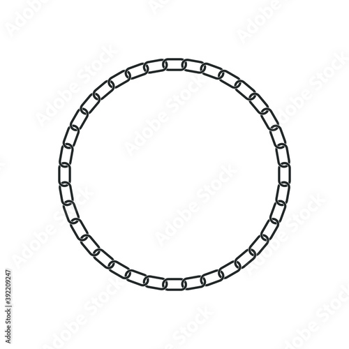 Frame from chain isolated on white background. Chain form circle graphic symbol. Vector illustration