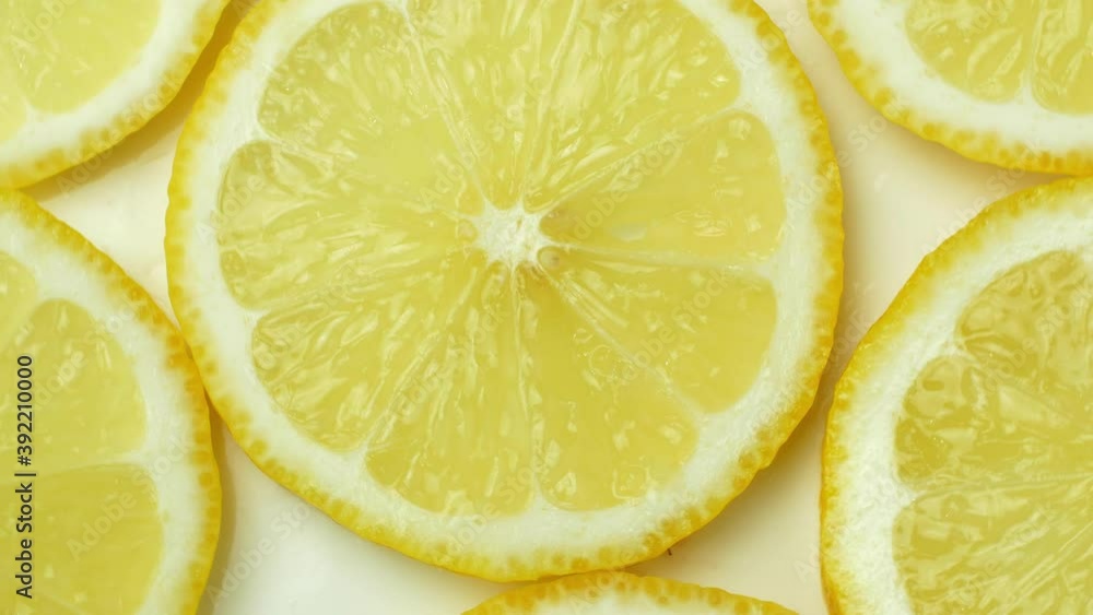 Rotation of a juicy yellow lemon. Top view, 360 degree rotation, close-up of a lemon in a cut.
Rotation of a juicy yellow lemon. Top view, 360 degree rotation, close-up of a lemon in a cut.