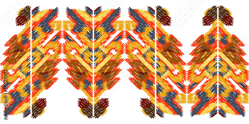 Drapery curves pagan tripe seamless pattern. Indian old surface background. Vector ornament.