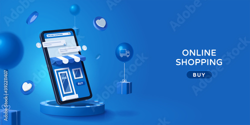Online shopping ad design template