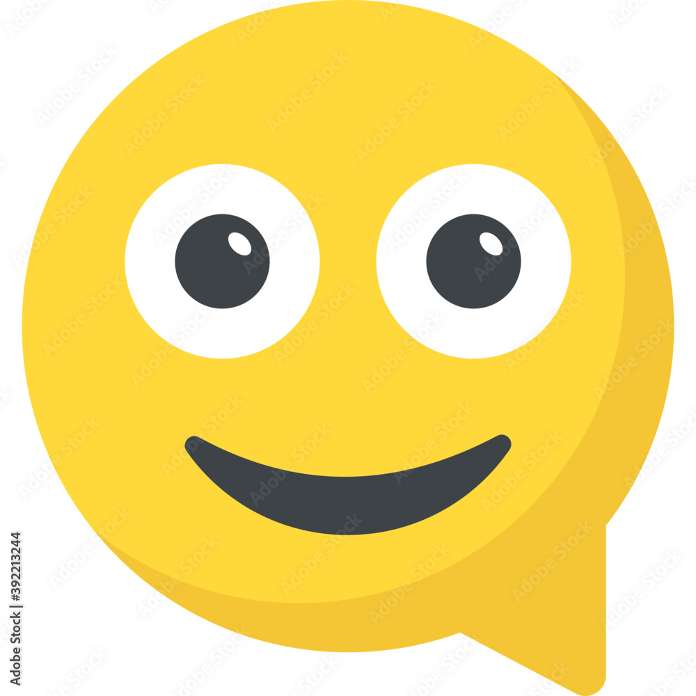 
Smiley face with chat bubble defines chat smiley 
