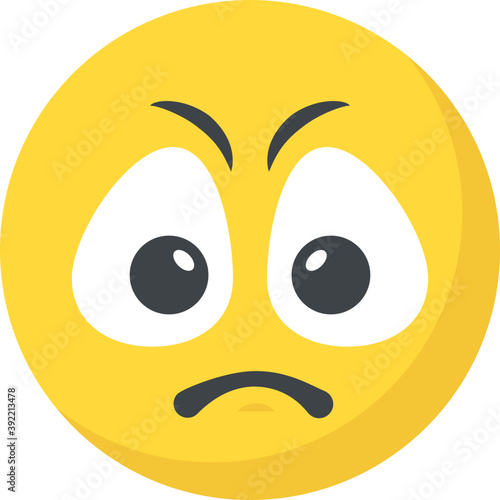 
An emoticon depicting expression of being irritated
