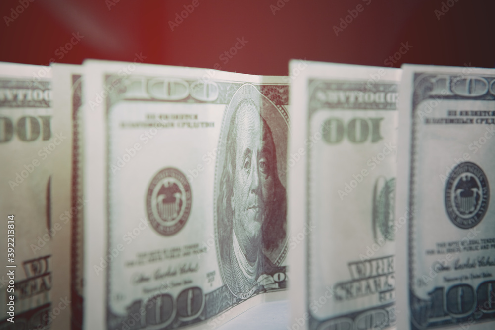 Benjamin Franklin's face on the 100 dollar bill Benjamin Franklin's face on the 100 dollar bill