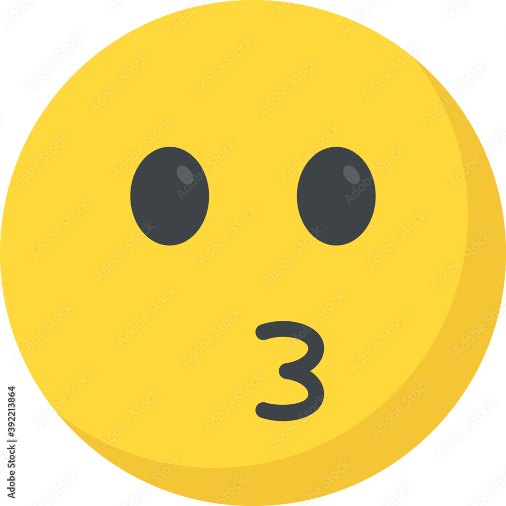 Fototapeta premium Flat icon design of an emoji 