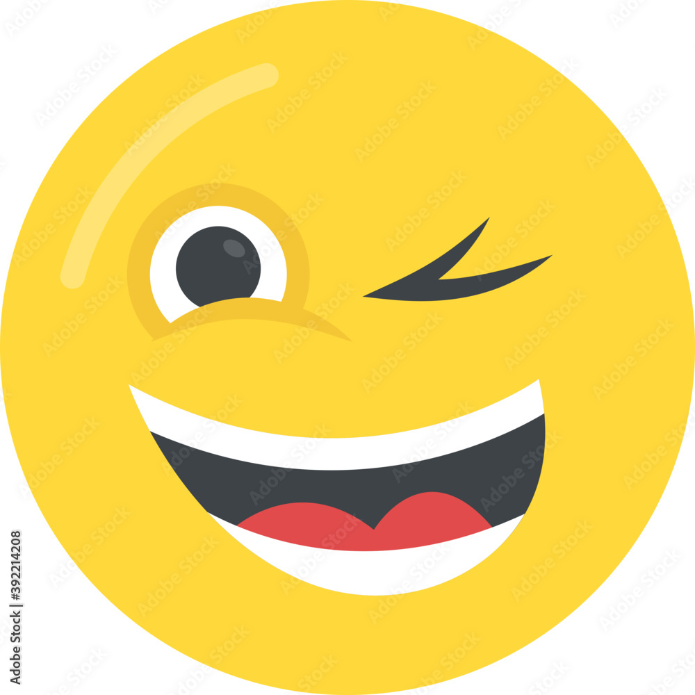 Fototapeta premium Naughty expression through emoticon icon 