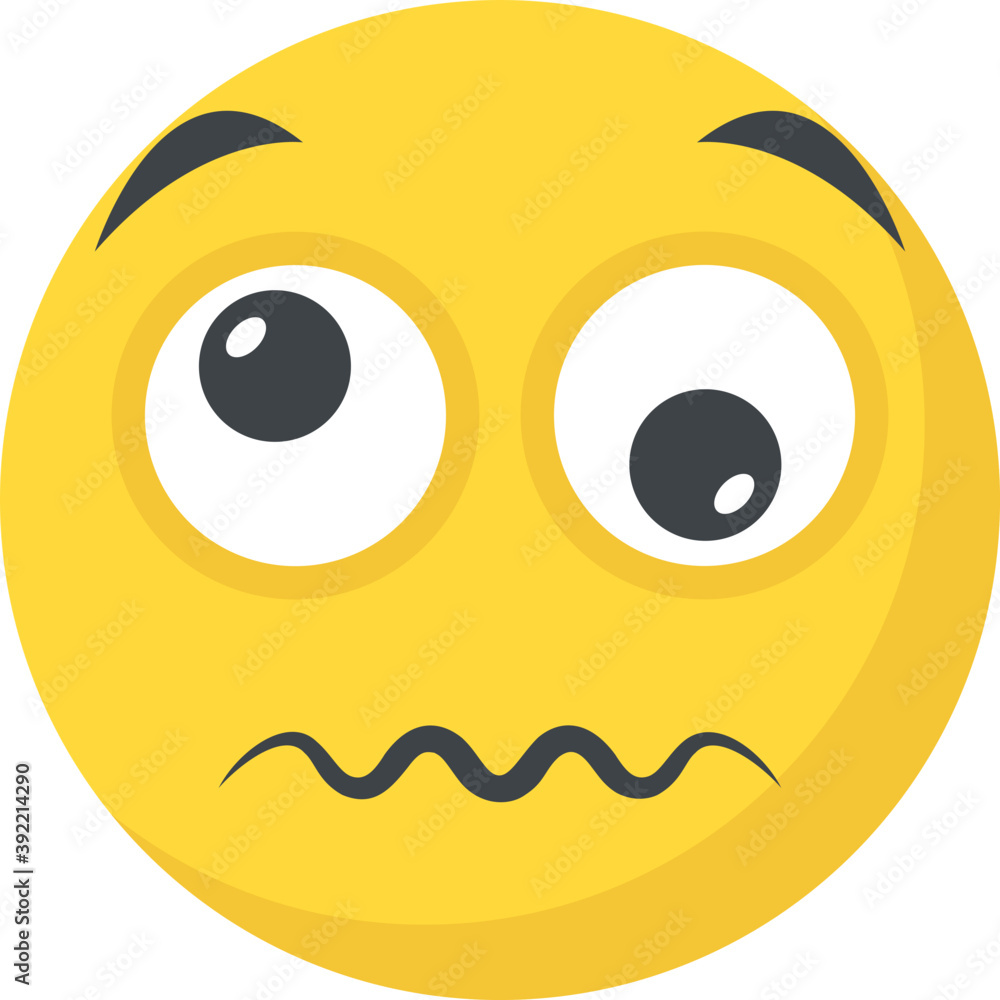 Fototapeta premium A confounded smiley face, confused emoji 