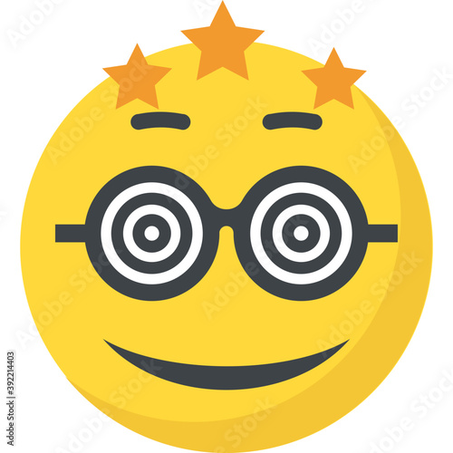 
Flat emoji icon design with spiral eyes, dizzy emoji 
