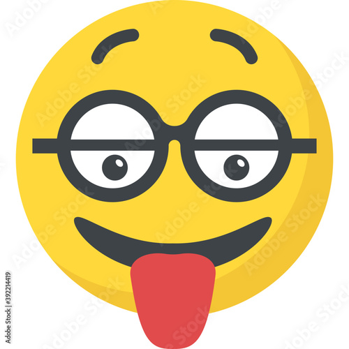
Naughty expression through emoticon icon
