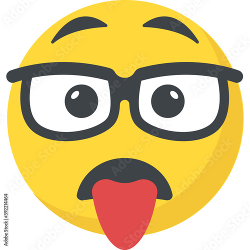 
Naughty expression through emoticon icon
