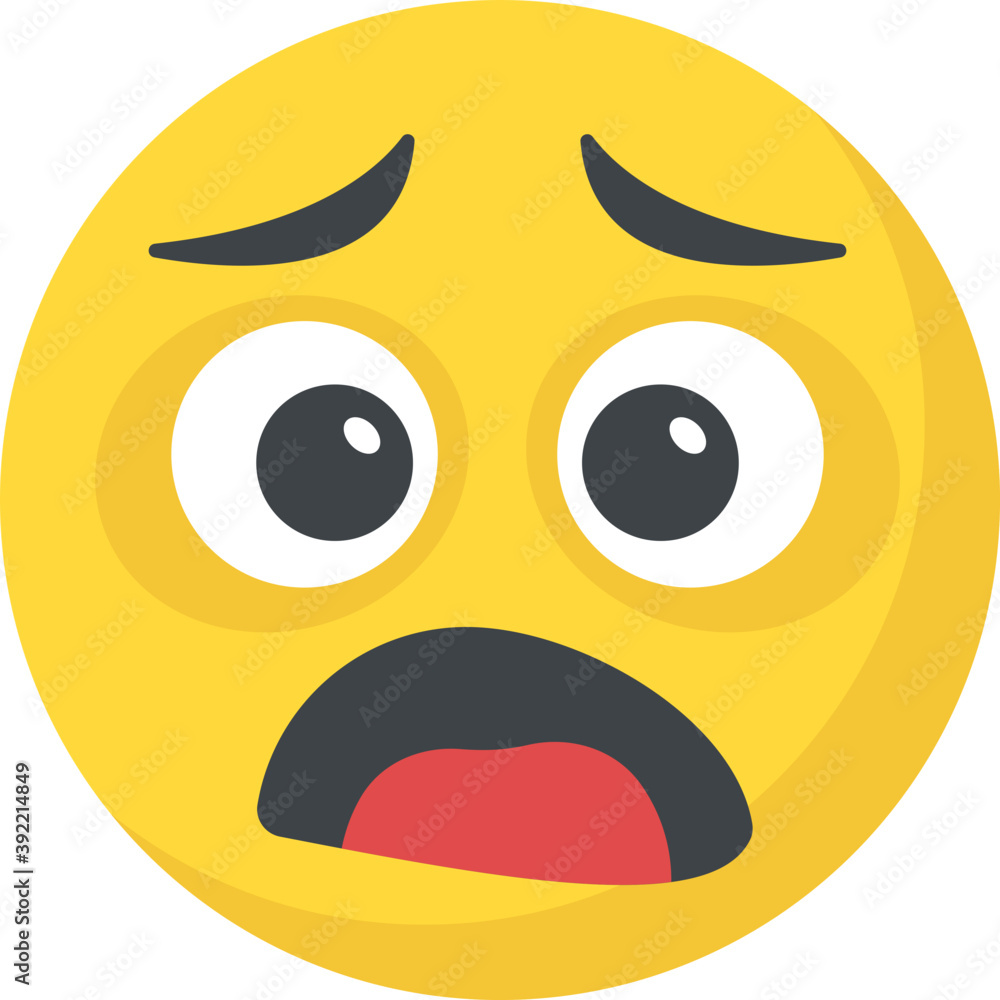 Fototapeta premium Surprised smirking emoticon face 