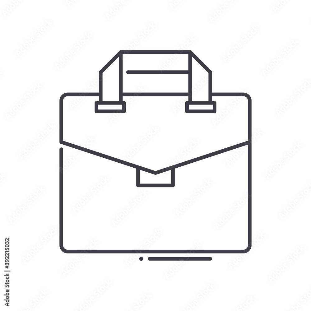 Briefcase icon, linear isolated illustration, thin line vector, web design sign, outline concept symbol with editable stroke on white background. Briefcase icon, linear isolated illustration, thin line vector, web design sign, outline concept symbol with editable stroke on white background.