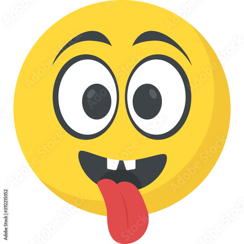 
Naughty expression through emoticon icon
