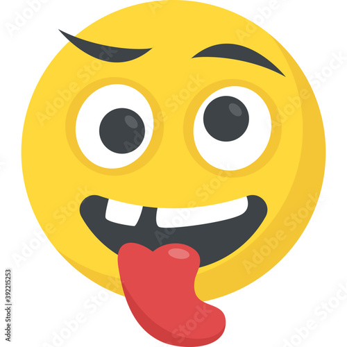 
Naughty expression through emoticon icon
