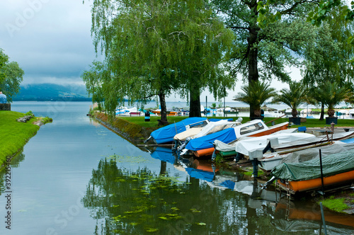 City and lake, Neuchatel, Switzerland photo